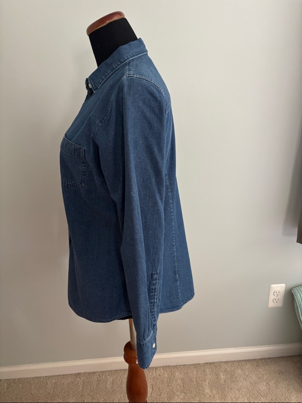 J. Crew Dark Blue Denim Button-Down Shirt - Picture 2 of 3